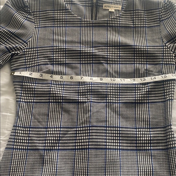 NWT WOMENS DRESS BY INSPIRED HEARTS BLUE BLACK & WHITE PLAID SIZE LARGE - Picture 15 of 15